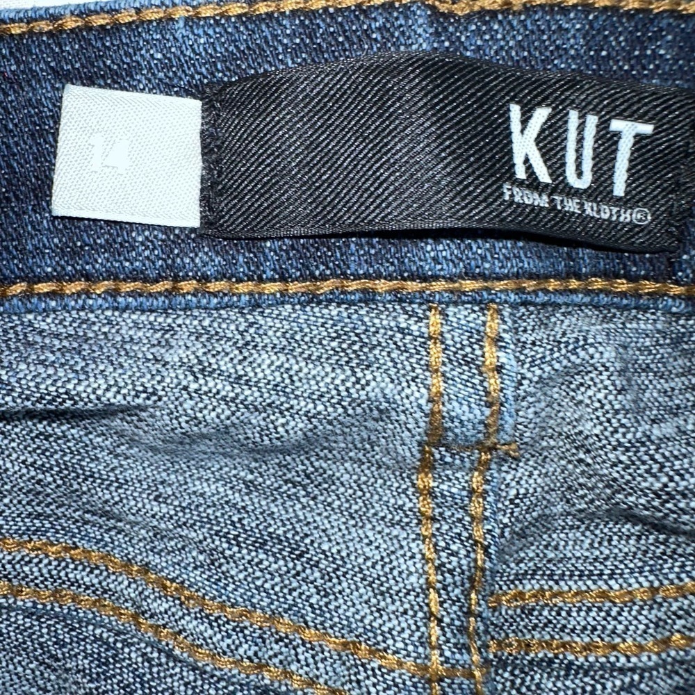 EUC Women’s Size 14 Kut From The Kloth Lauren Cropped Stretch Denim Blue Jeans - Picture 2 of 8